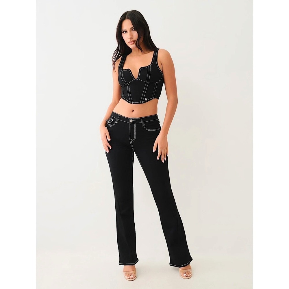 NWT True Religion Set Corset and Billie Jeans Black Women's Size 28/Small